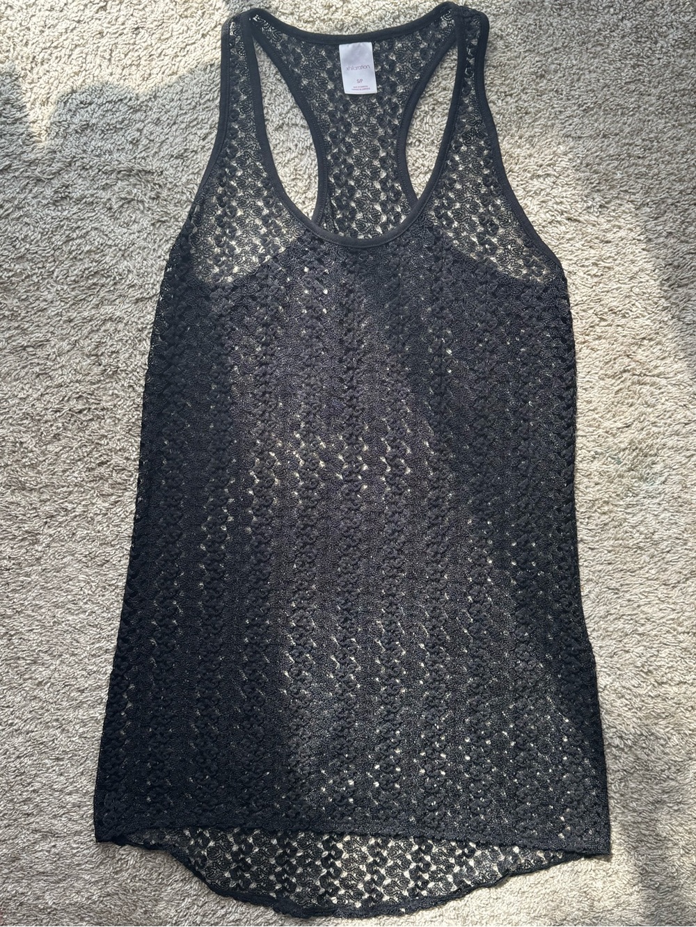 Xhilaration Black Sheer Floral Lace Cover Up Dress Racerback Size Small